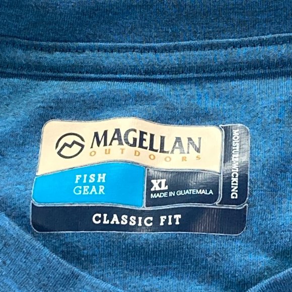 Magellan Outdoors T-Shirt Mens Size Adult XL Blue Buttons Short Sleeve - Picture 3 of 11